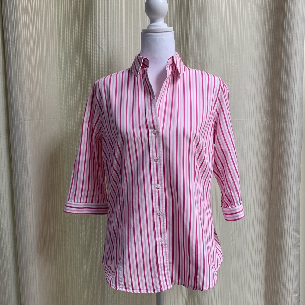 Pink Striped Blouse by Thomas Pink
